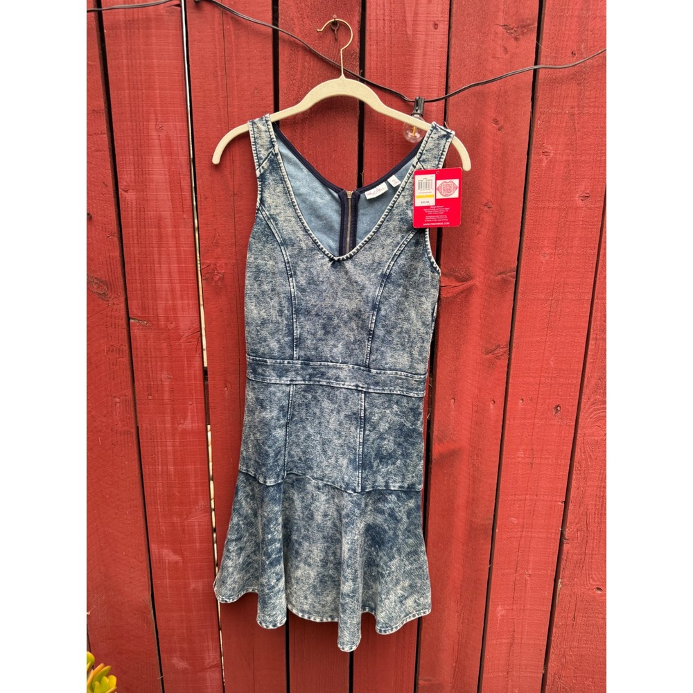 Marilyn Monroe Women's Medium Acid Wash Denim Look Fit & Flare Dress NWT